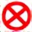 Crossed-out bug spray icon